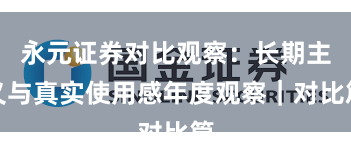 永元证券对比观察：长期主义与真实使用感年度观察｜对比篇