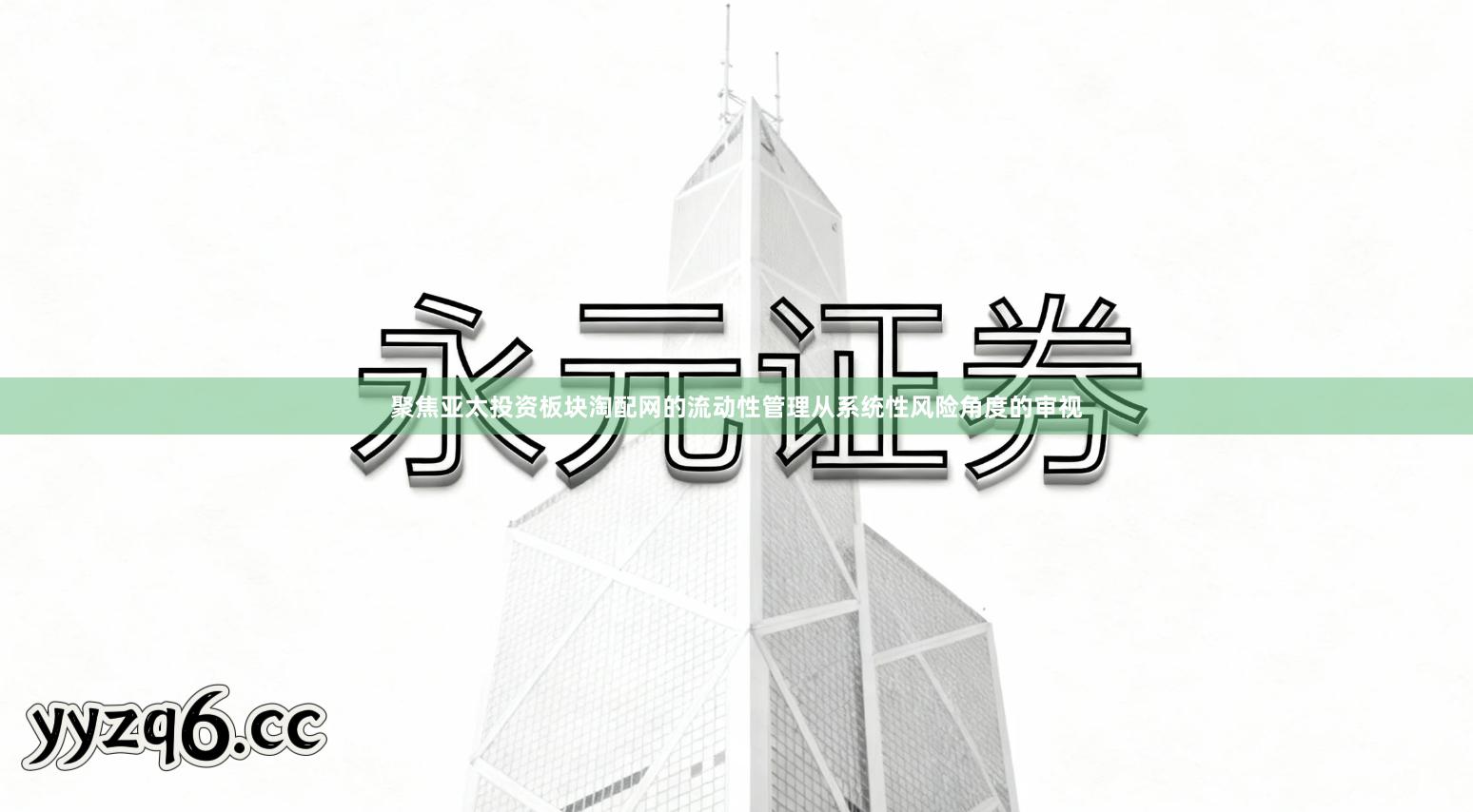 聚焦亚太投资板块淘配网的流动性管理从系统性风险角度的审视